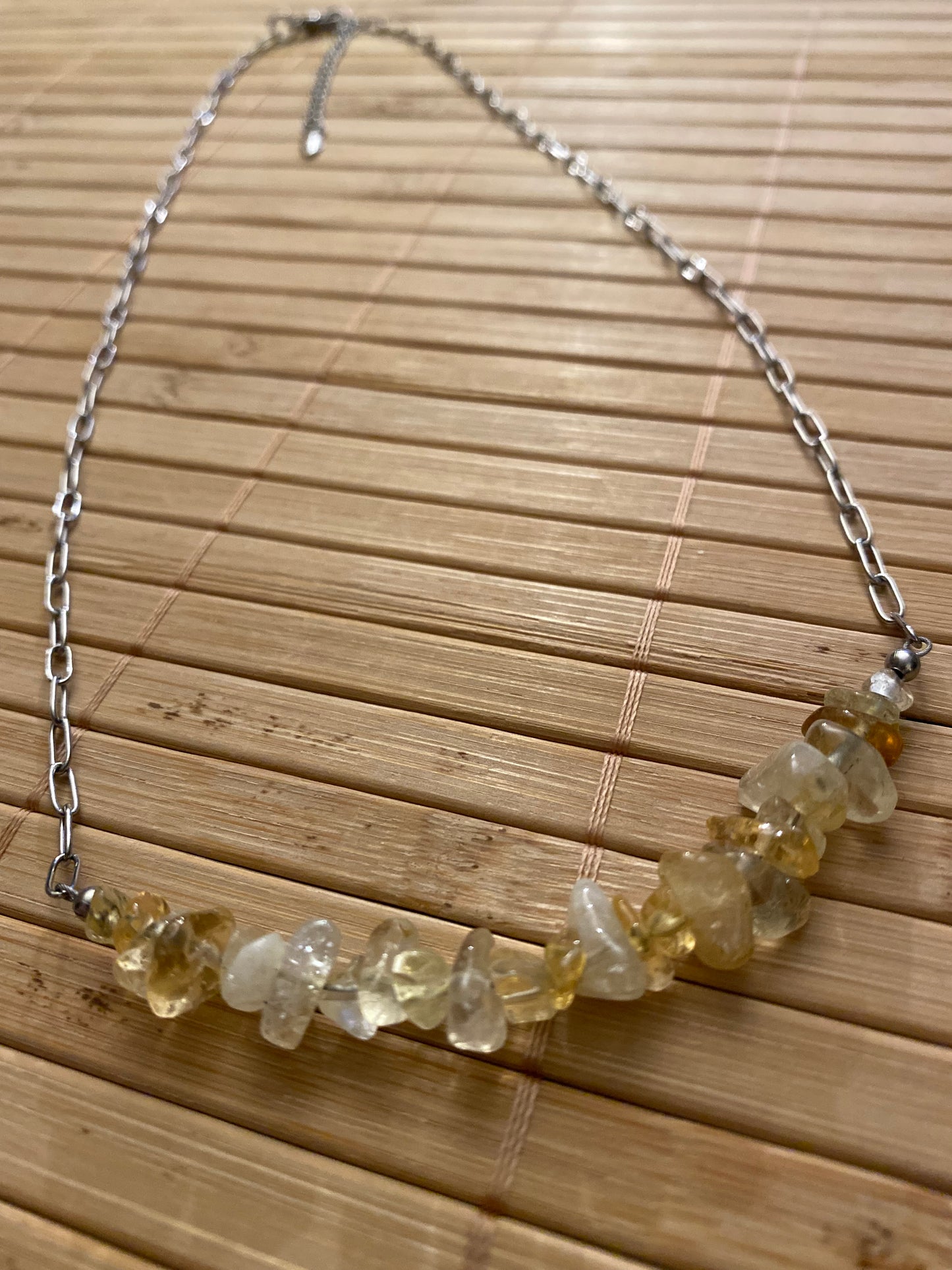 Citrine Pebble Chip Bead Necklace
