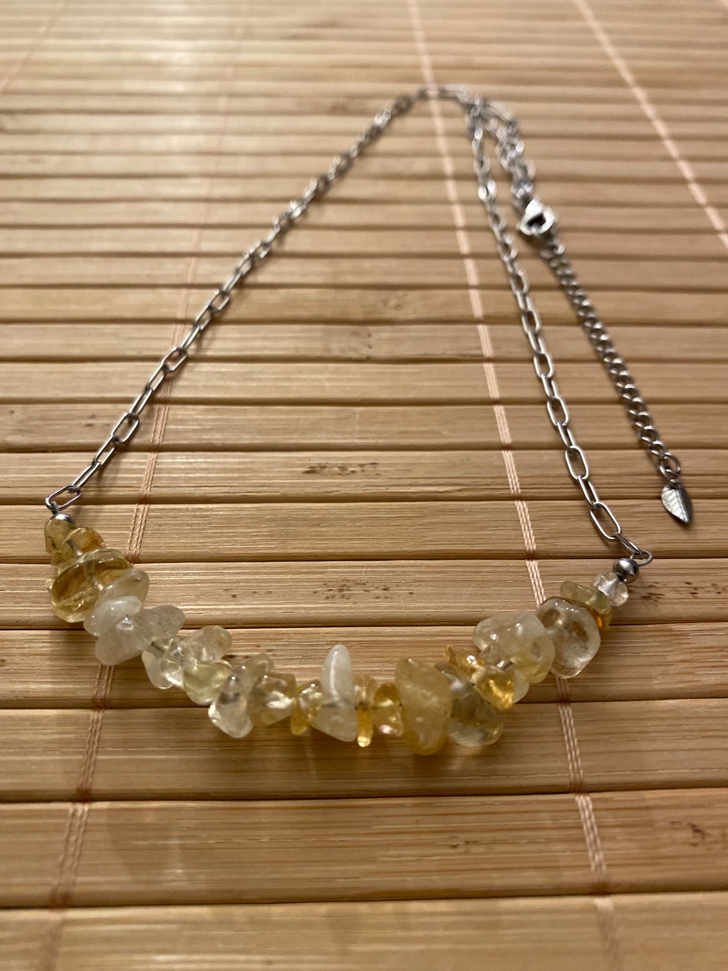 Citrine Pebble Chip Bead Necklace
