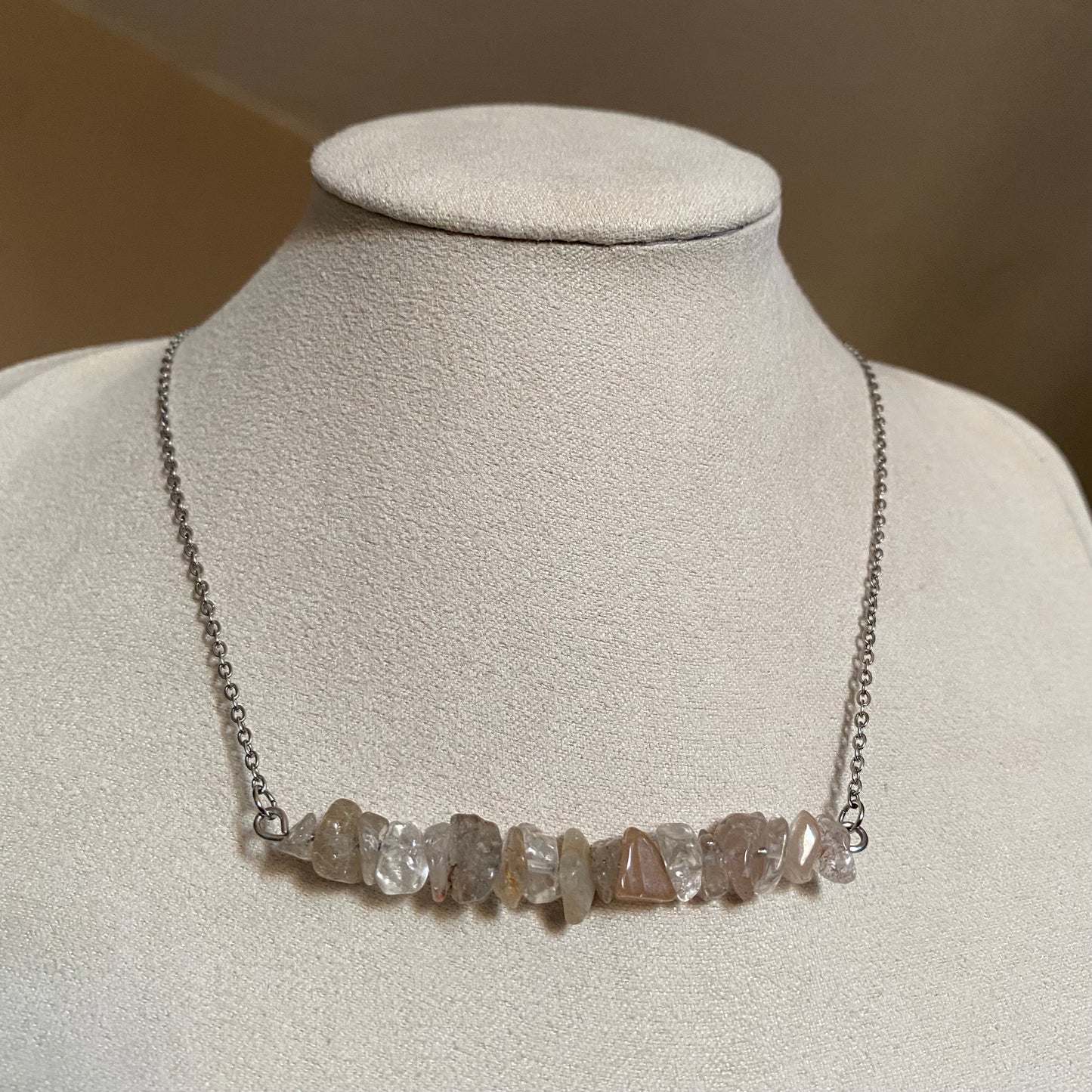 Garden Quartz Lodolite Bar Necklace