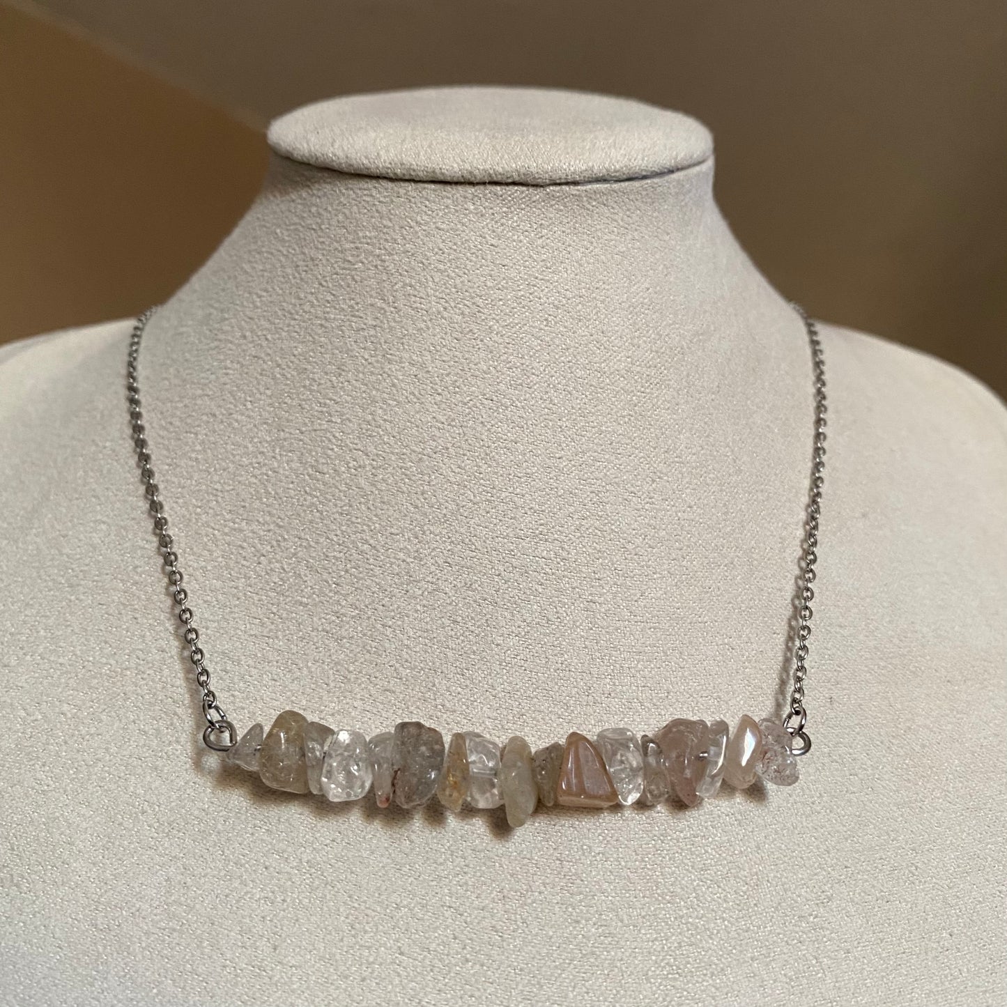 Garden Quartz Lodolite Bar Necklace
