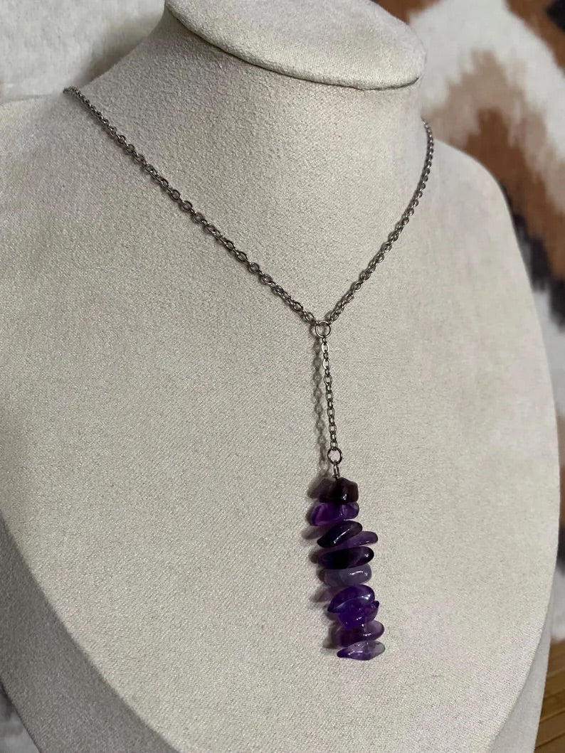 Amethyst Lariat Y Necklace