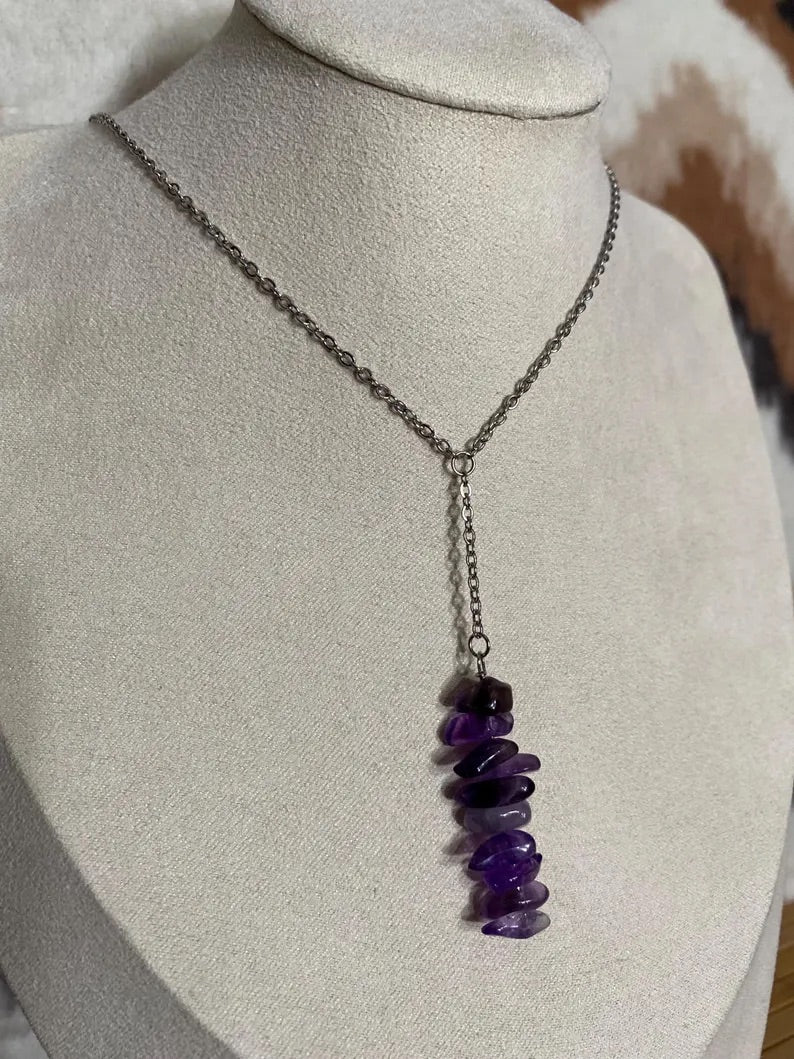 Amethyst Lariat Y Necklace