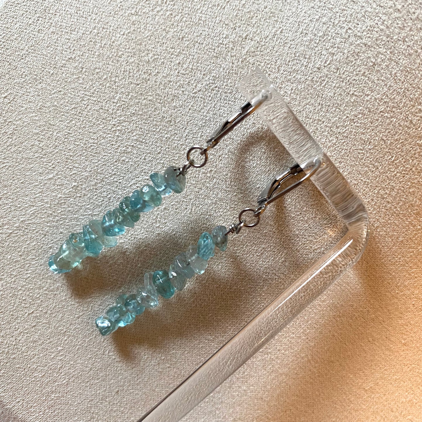 Apatite Pebble Chip Bead Earrings