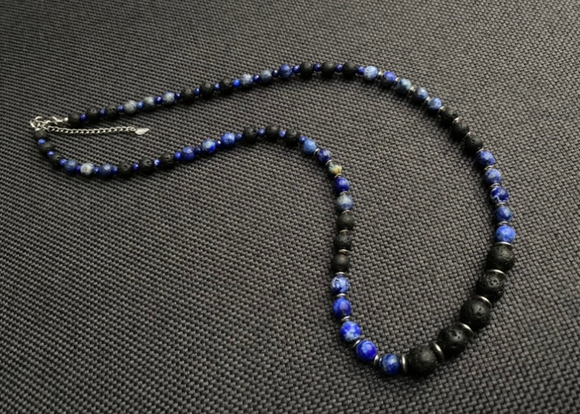 Denim Lapis Lazuli Faceted Necklace