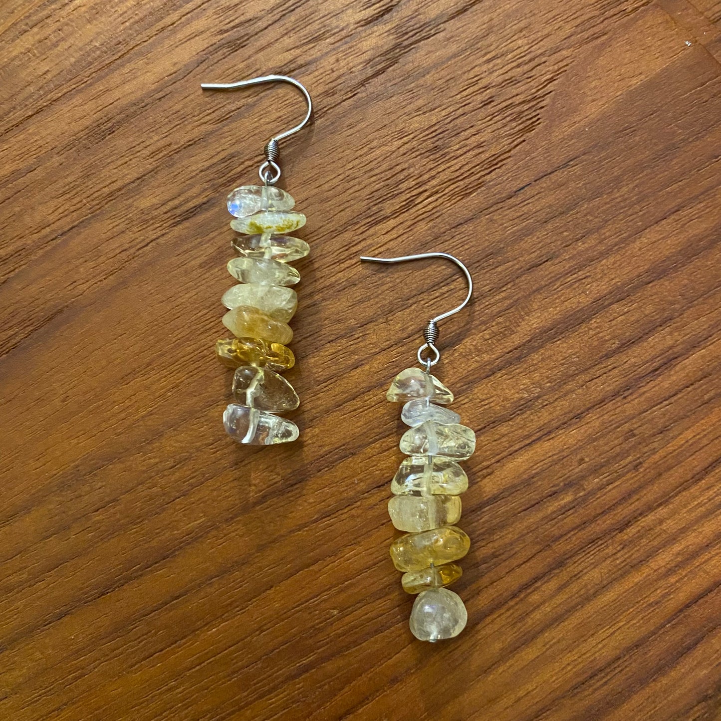 Citrine Pebble Chip Bead Earrings