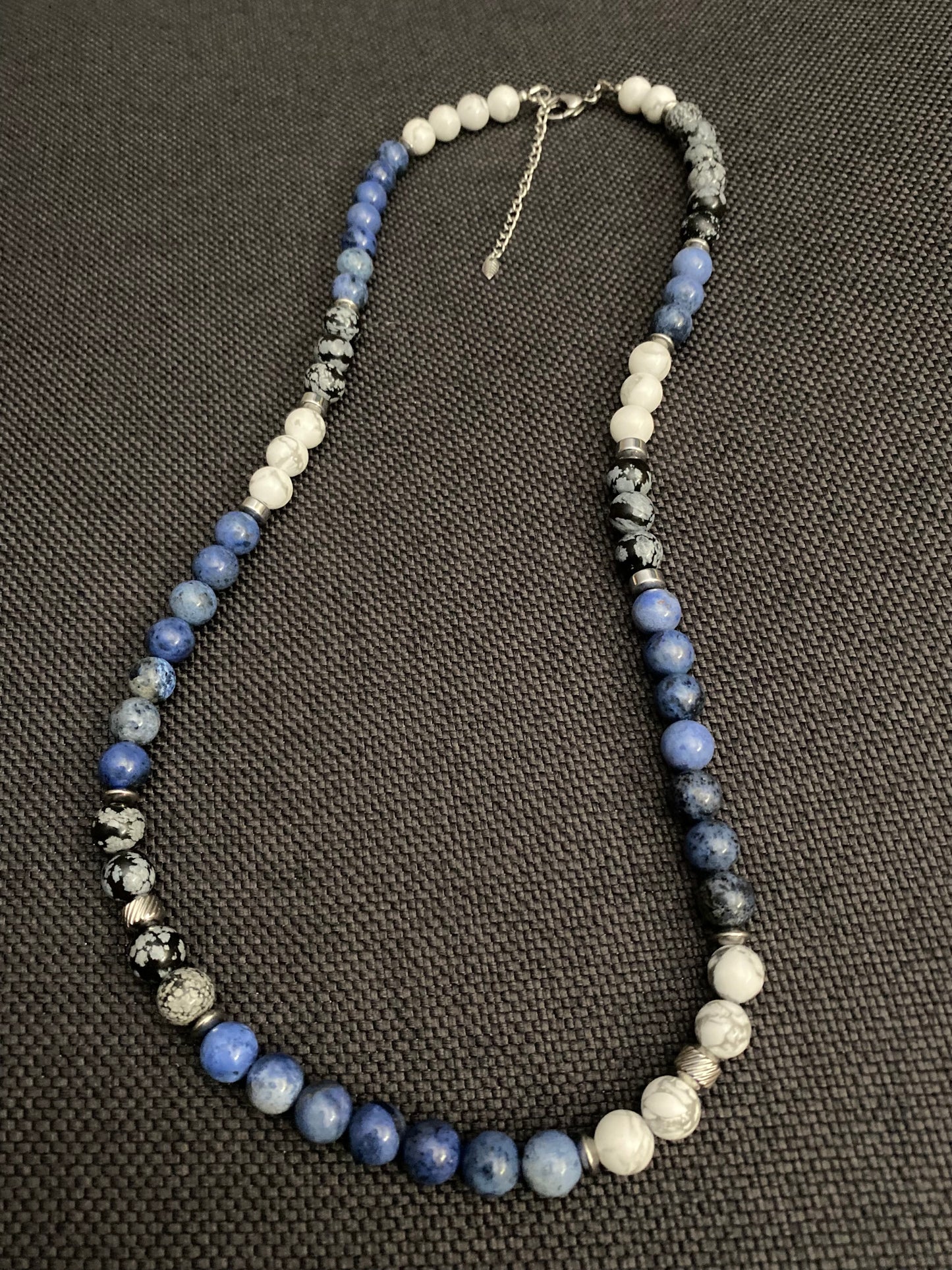 Dumortierite & Snowflake Obsidian Necklace
