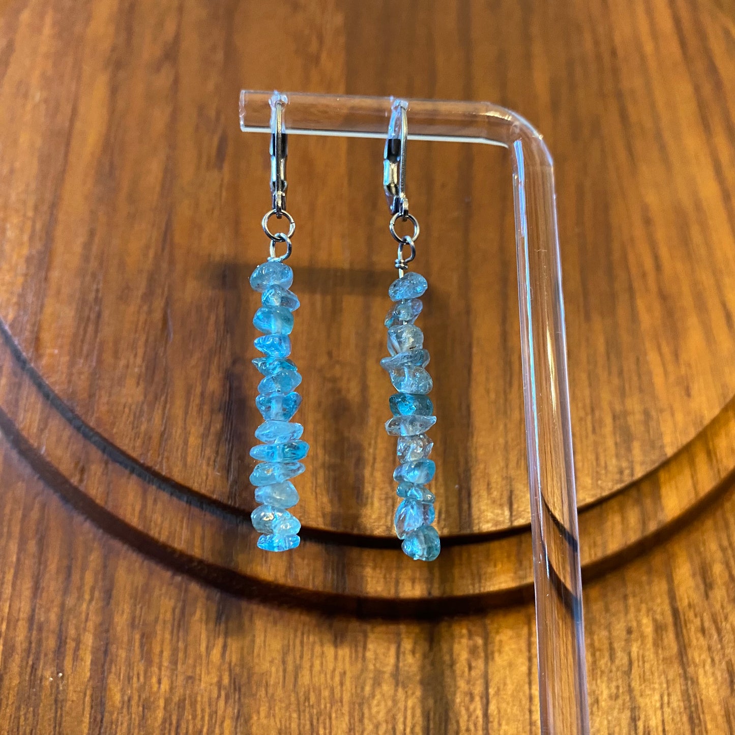 Apatite Pebble Chip Bead Earrings