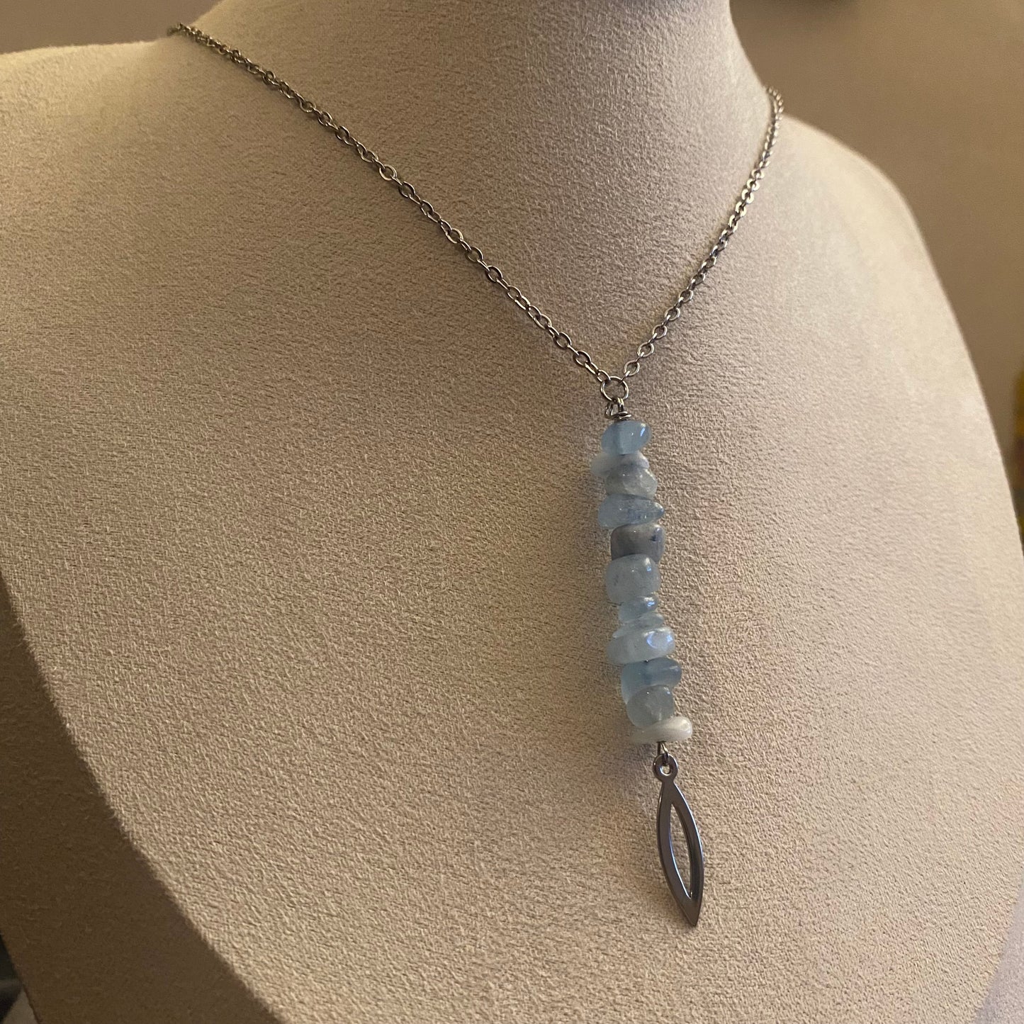 Aquamarine Lariat Y Necklace