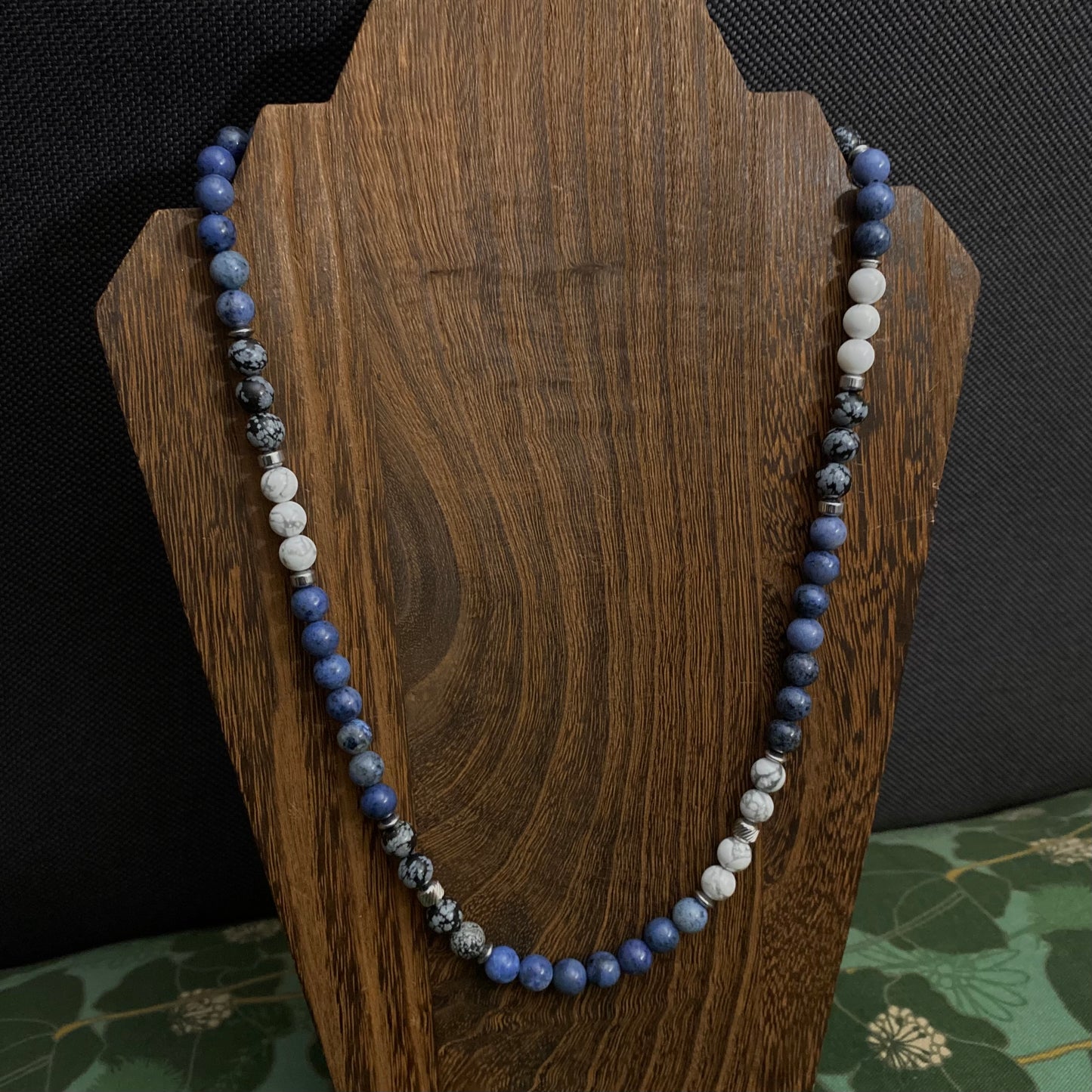 Dumortierite & Snowflake Obsidian Necklace