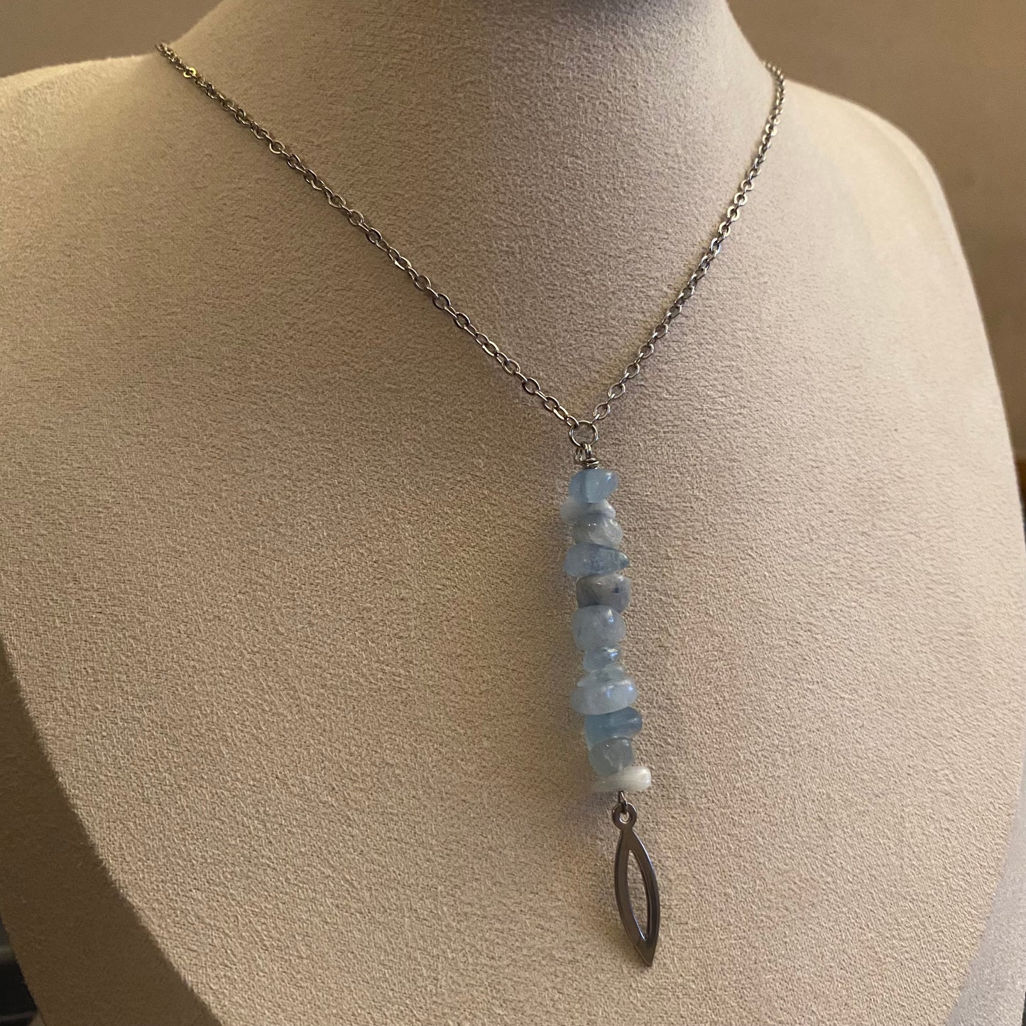 Aquamarine Lariat Y Necklace
