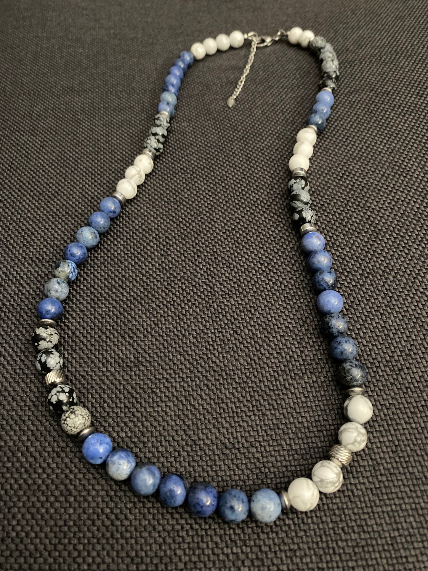 Dumortierite & Snowflake Obsidian Necklace