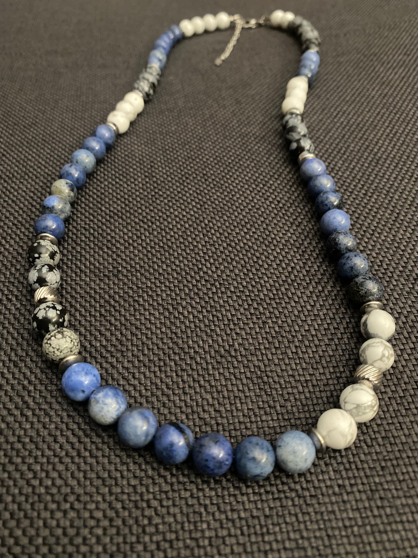Dumortierite & Snowflake Obsidian Necklace