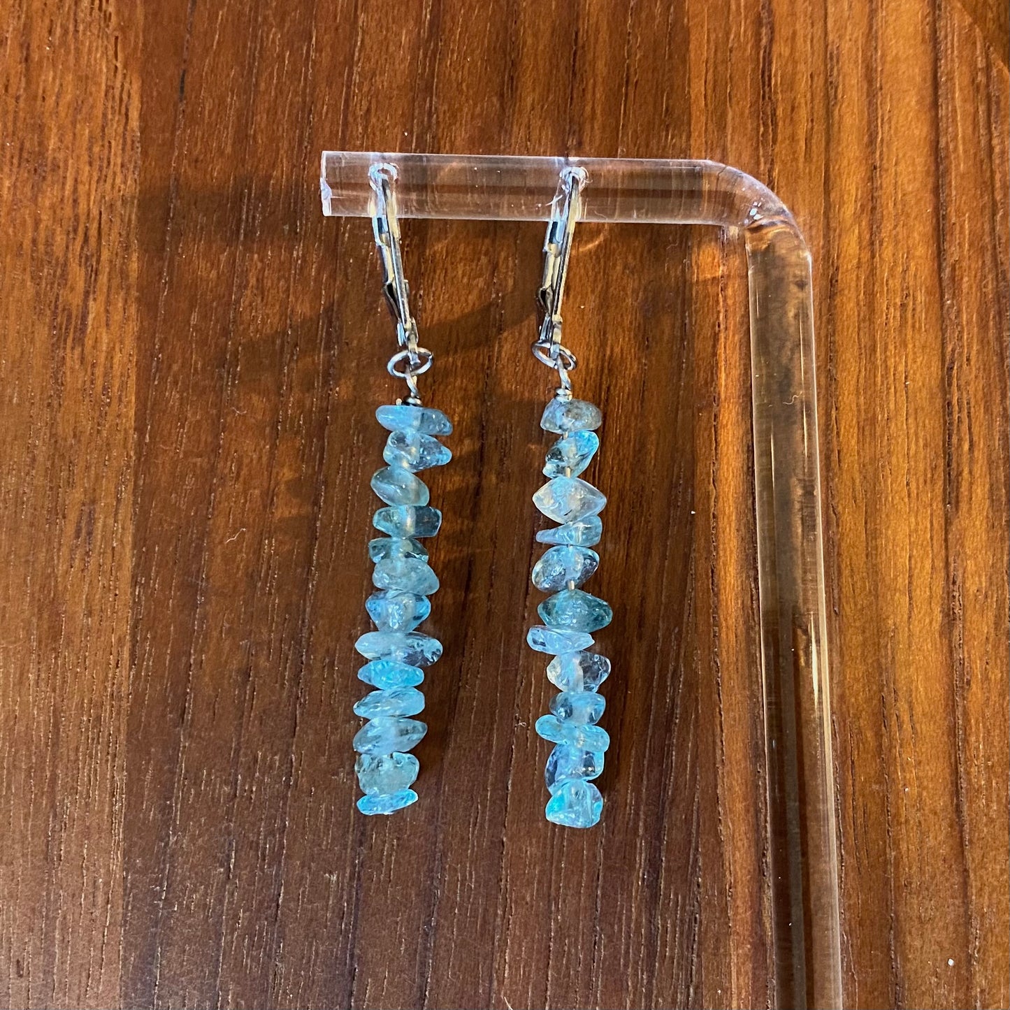 Apatite Pebble Chip Bead Earrings