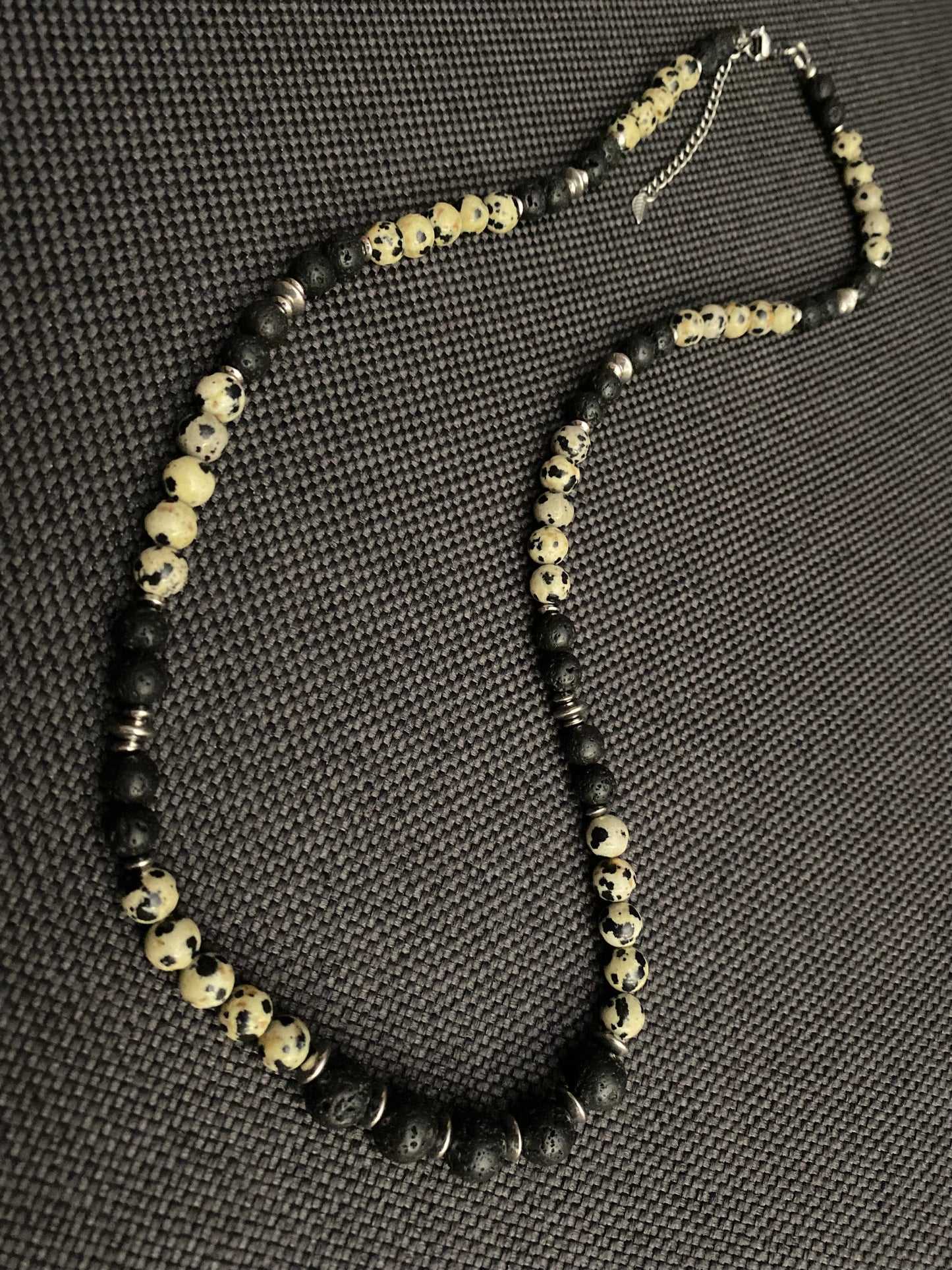 Dalmatian & Lava Necklace