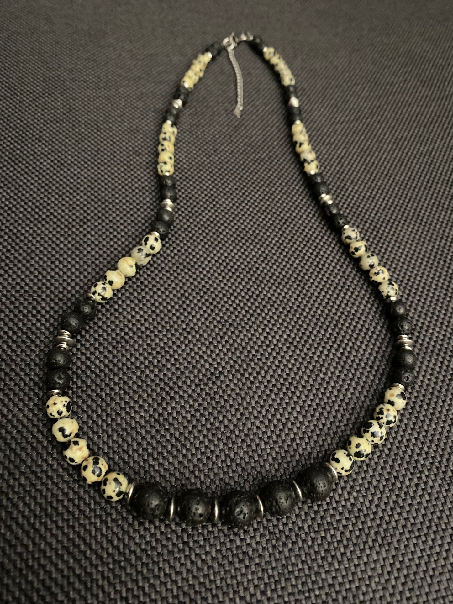 Dalmatian & Lava Necklace