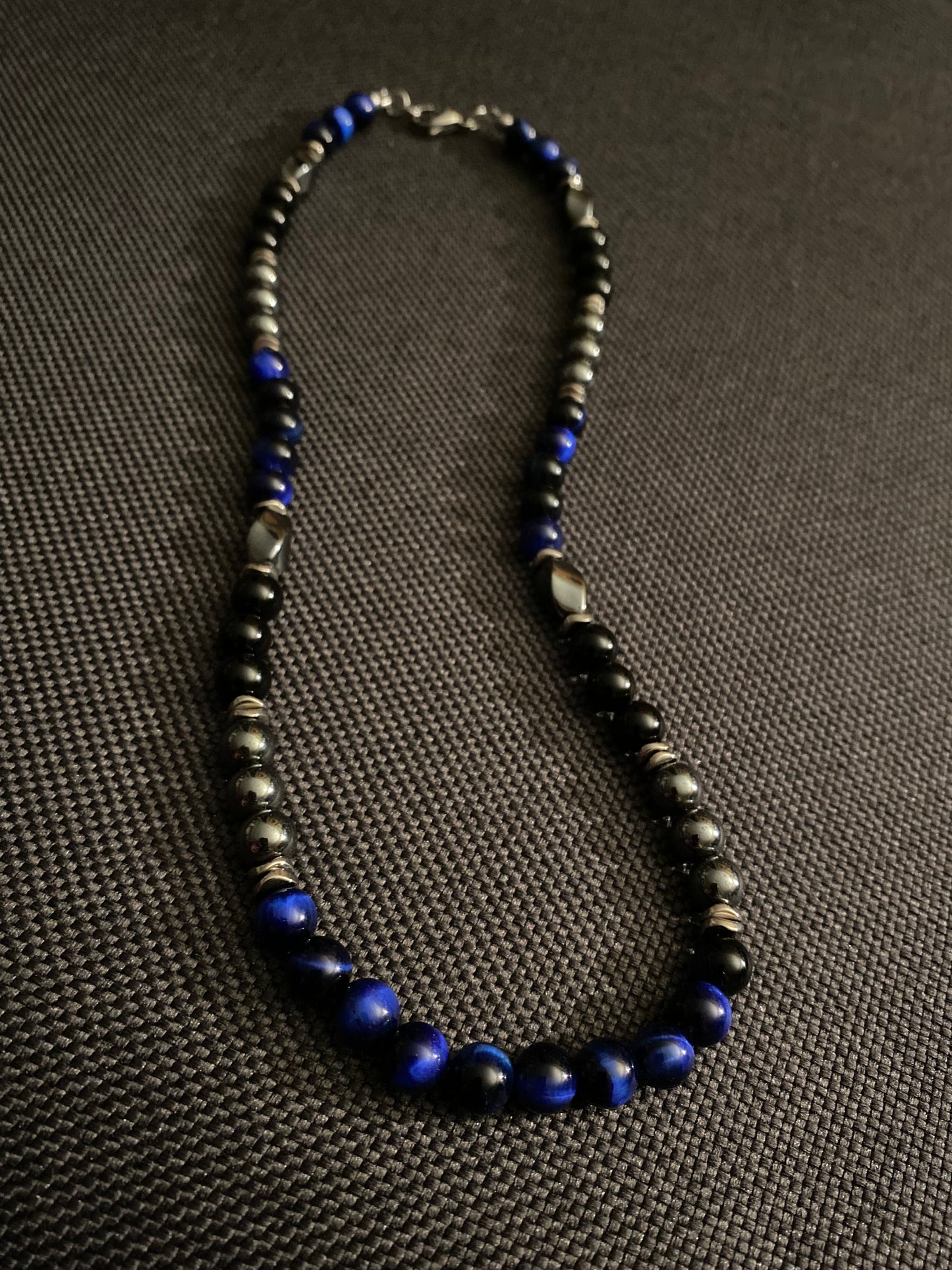 Blue Tiger’s Eye, Hematite & Onyx Agate