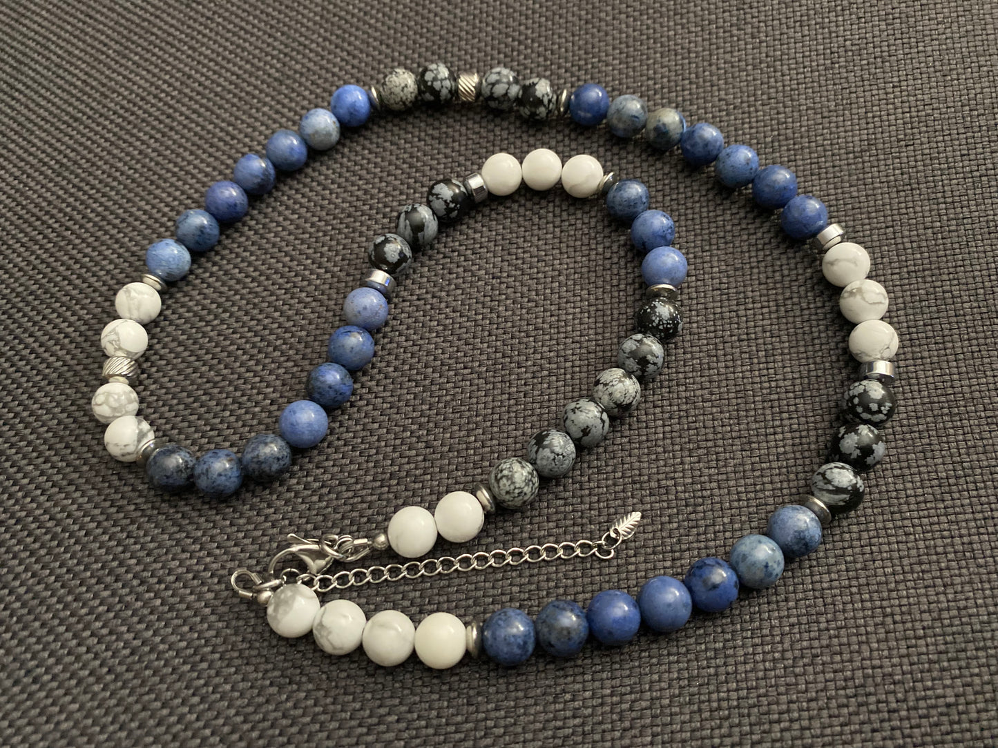 Dumortierite & Snowflake Obsidian Necklace