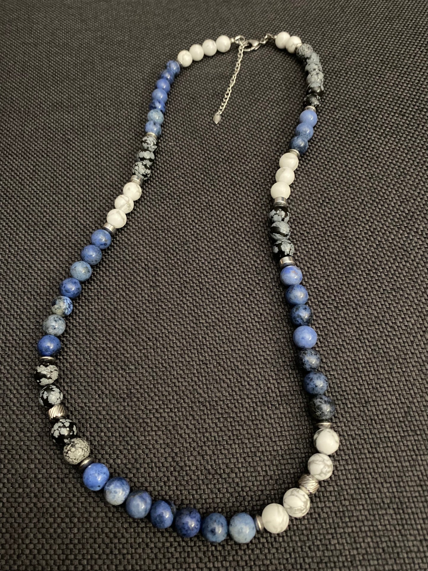 Dumortierite & Snowflake Obsidian Necklace