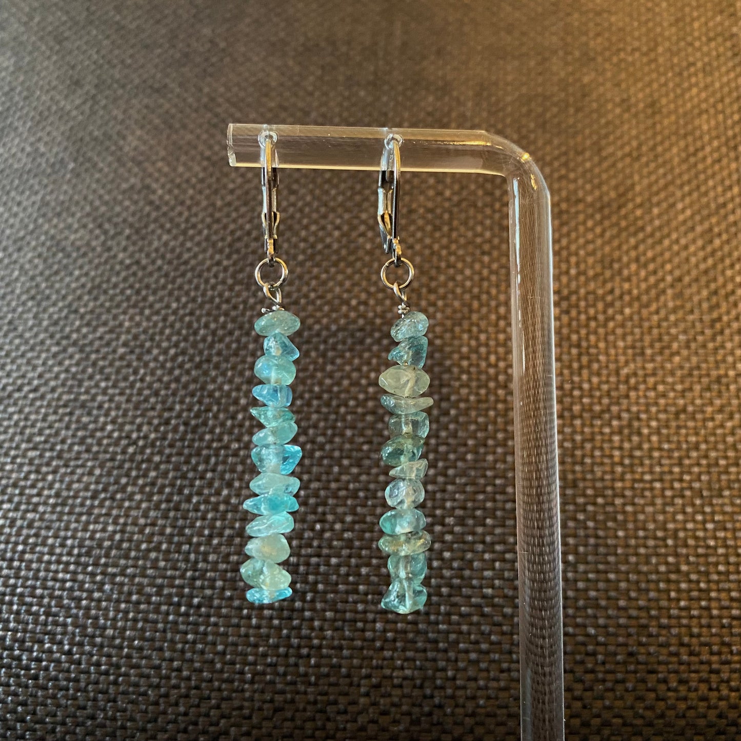 Apatite Pebble Chip Bead Earrings