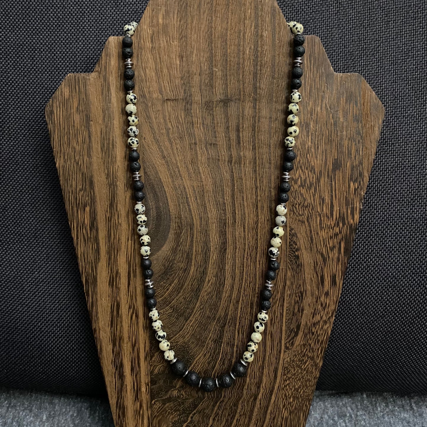 Dalmatian & Lava Necklace
