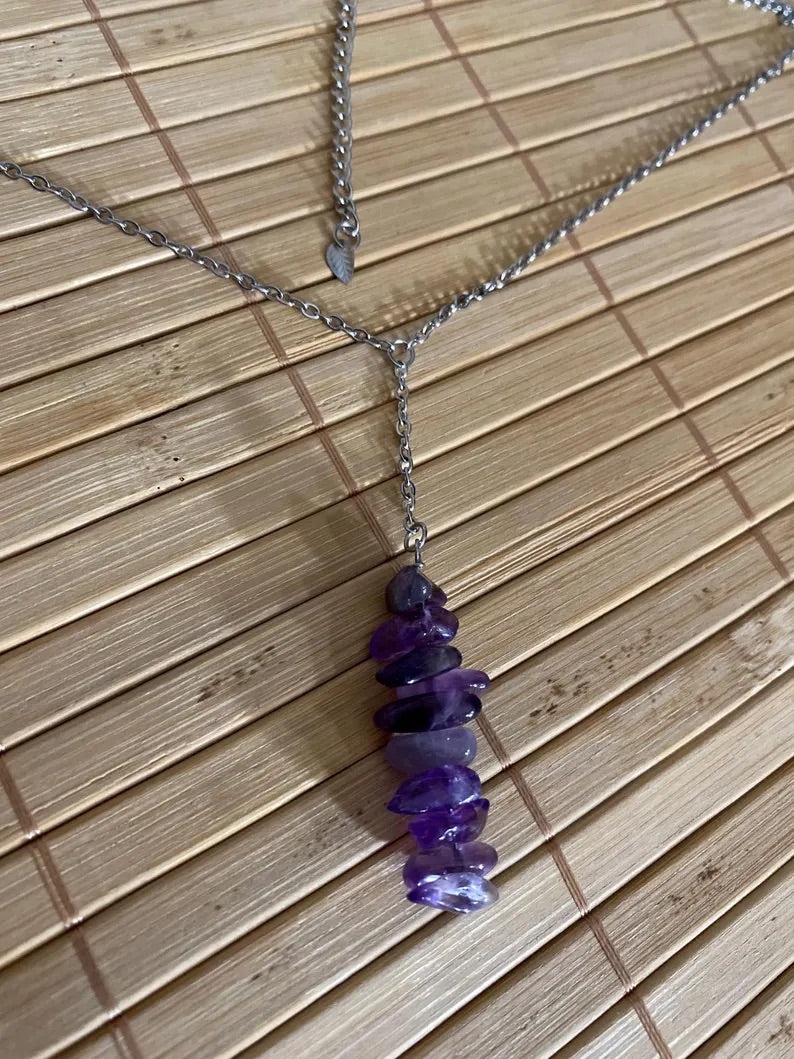 Amethyst Lariat Y Necklace