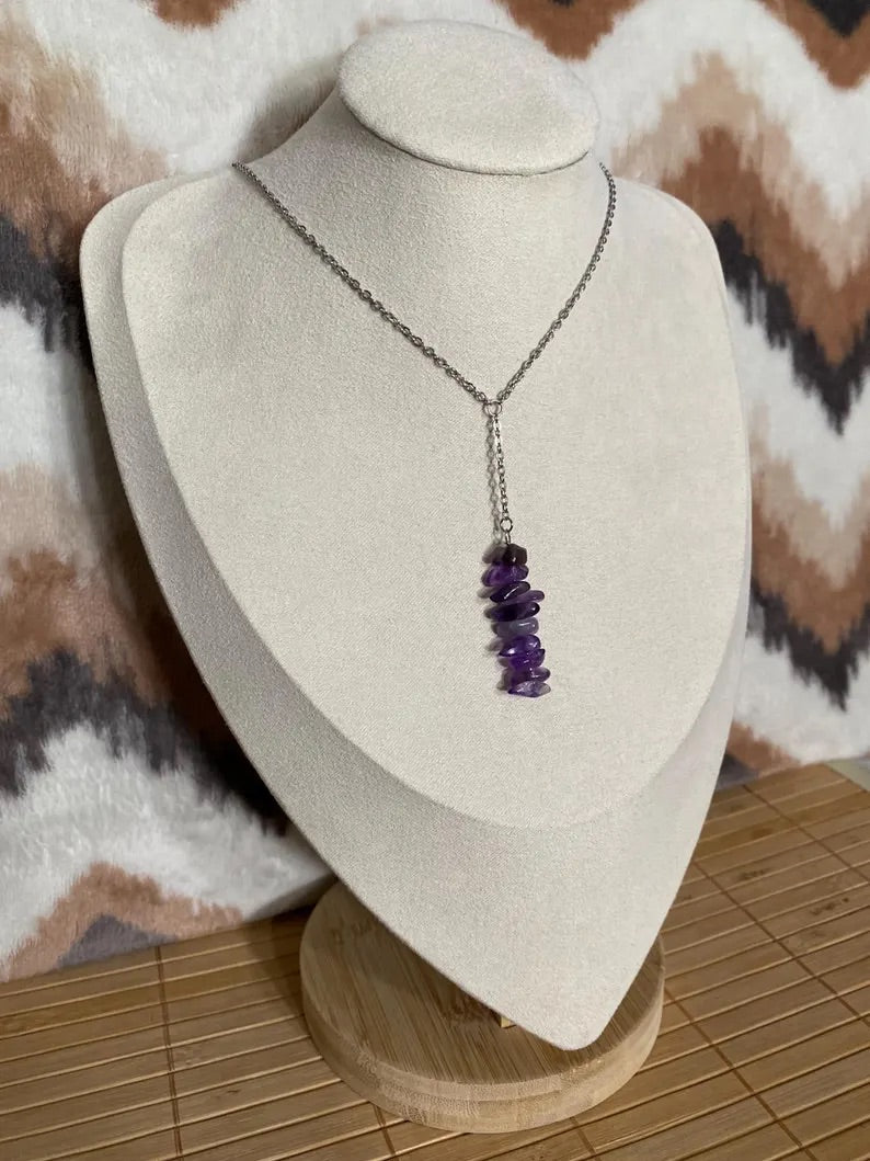 Amethyst Lariat Y Necklace