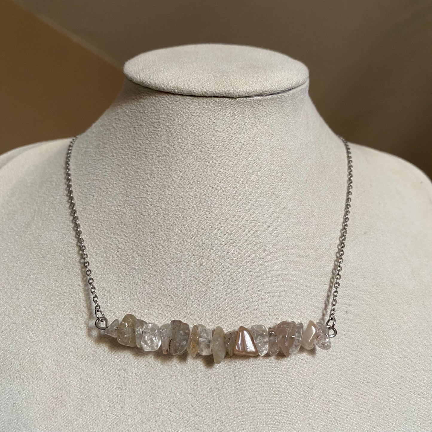Garden Quartz Lodolite Bar Necklace