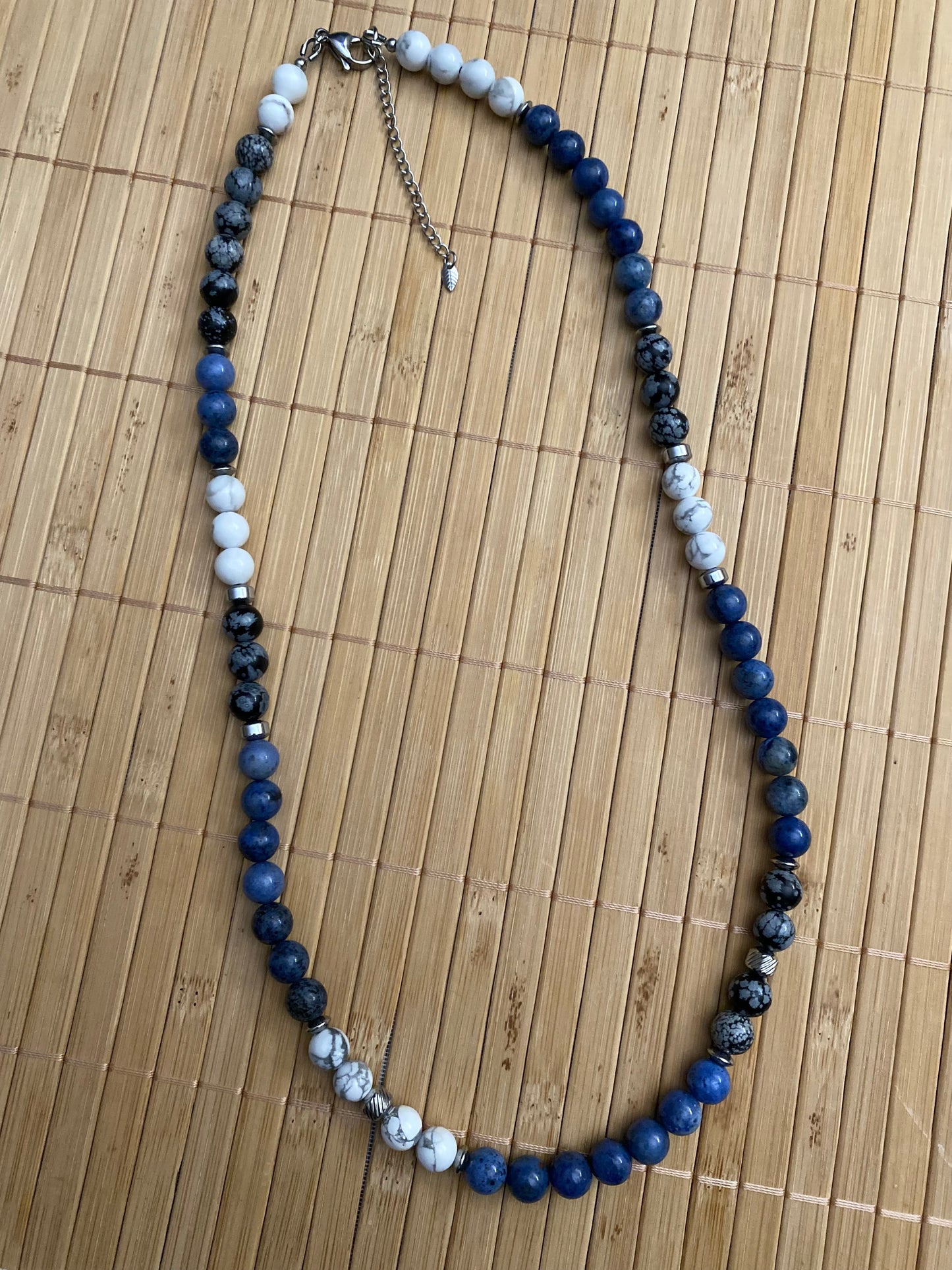 Dumortierite & Snowflake Obsidian Necklace