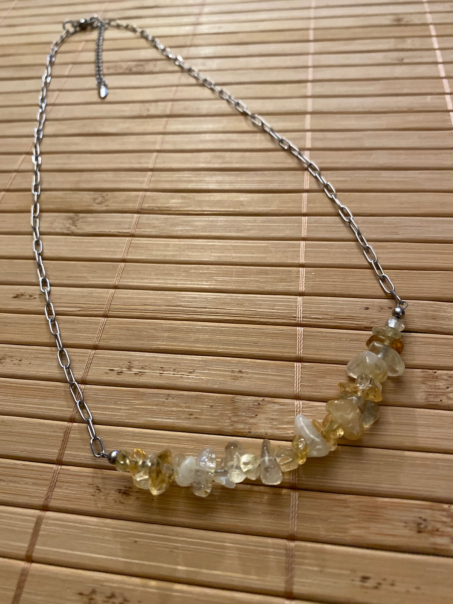 Citrine Pebble Chip Bead Necklace