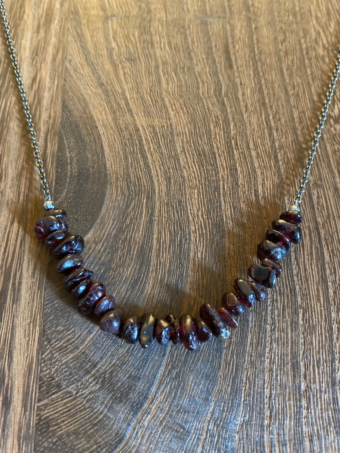 Garnet & Gunmetal Necklace