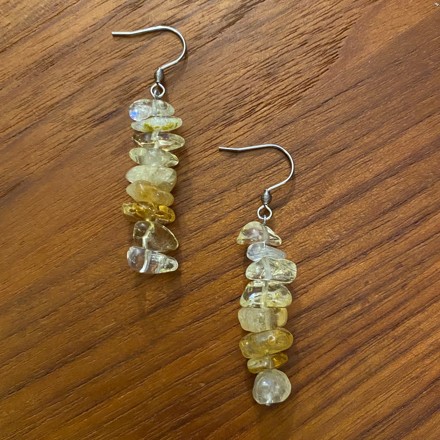 Citrine Pebble Chip Bead Earrings