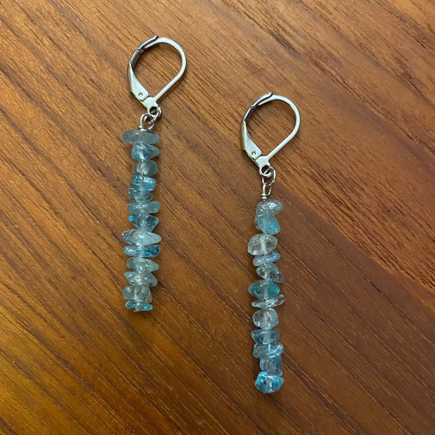 Apatite Pebble Chip Bead Earrings