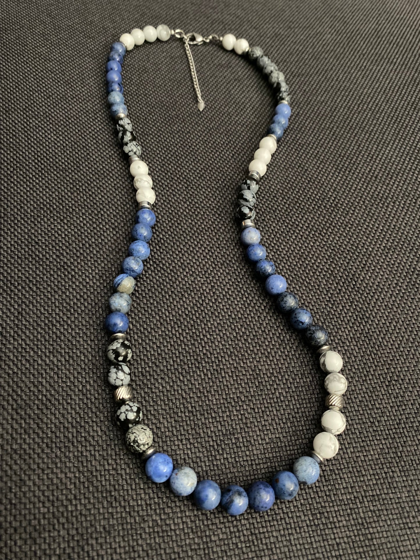 Dumortierite & Snowflake Obsidian Necklace