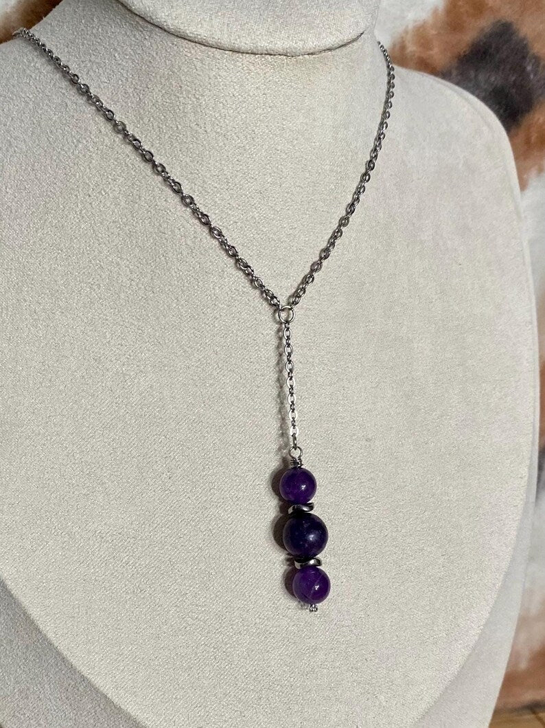 Amethyst & Lepidolite Sleep Aid Necklace