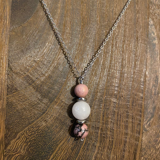 Rose Quartz & Rhodonite Pendant