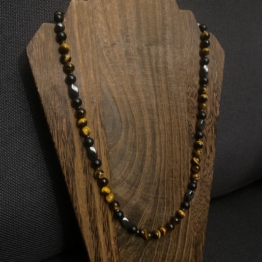 Tigers Eye & Hematite Necklace