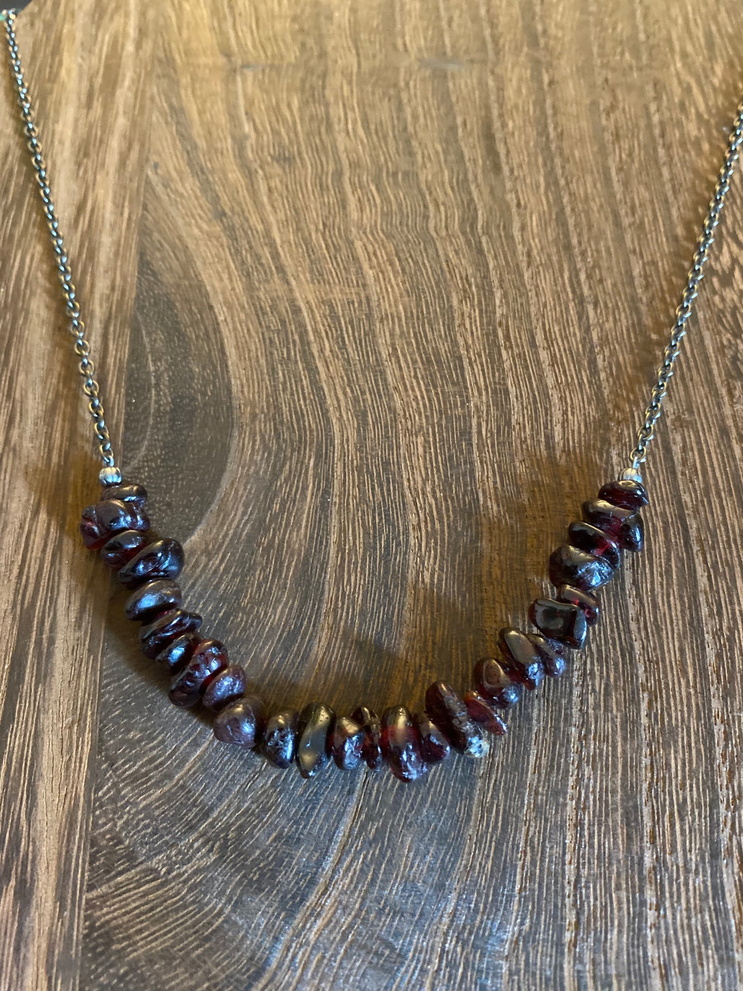 Garnet & Gunmetal Necklace