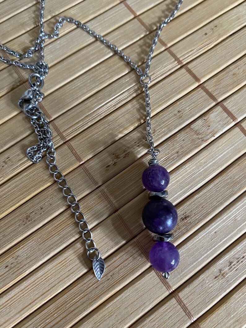 Amethyst & Lepidolite Sleep Aid Necklace