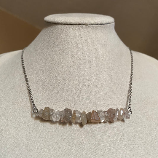 Garden Quartz Lodolite Bar Necklace