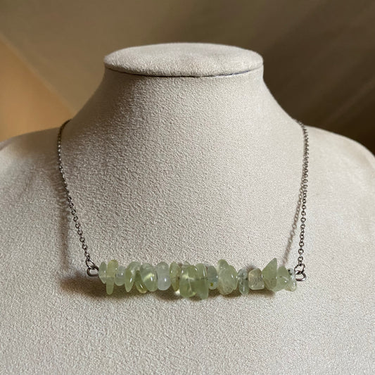 Prehnite Bar Necklace