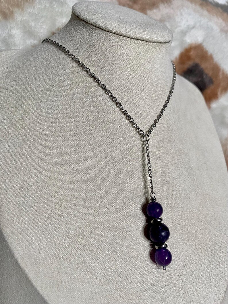 Amethyst & Lepidolite Sleep Aid Necklace