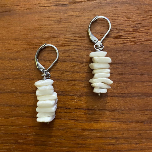 Sea Shell Square Bead Earrings