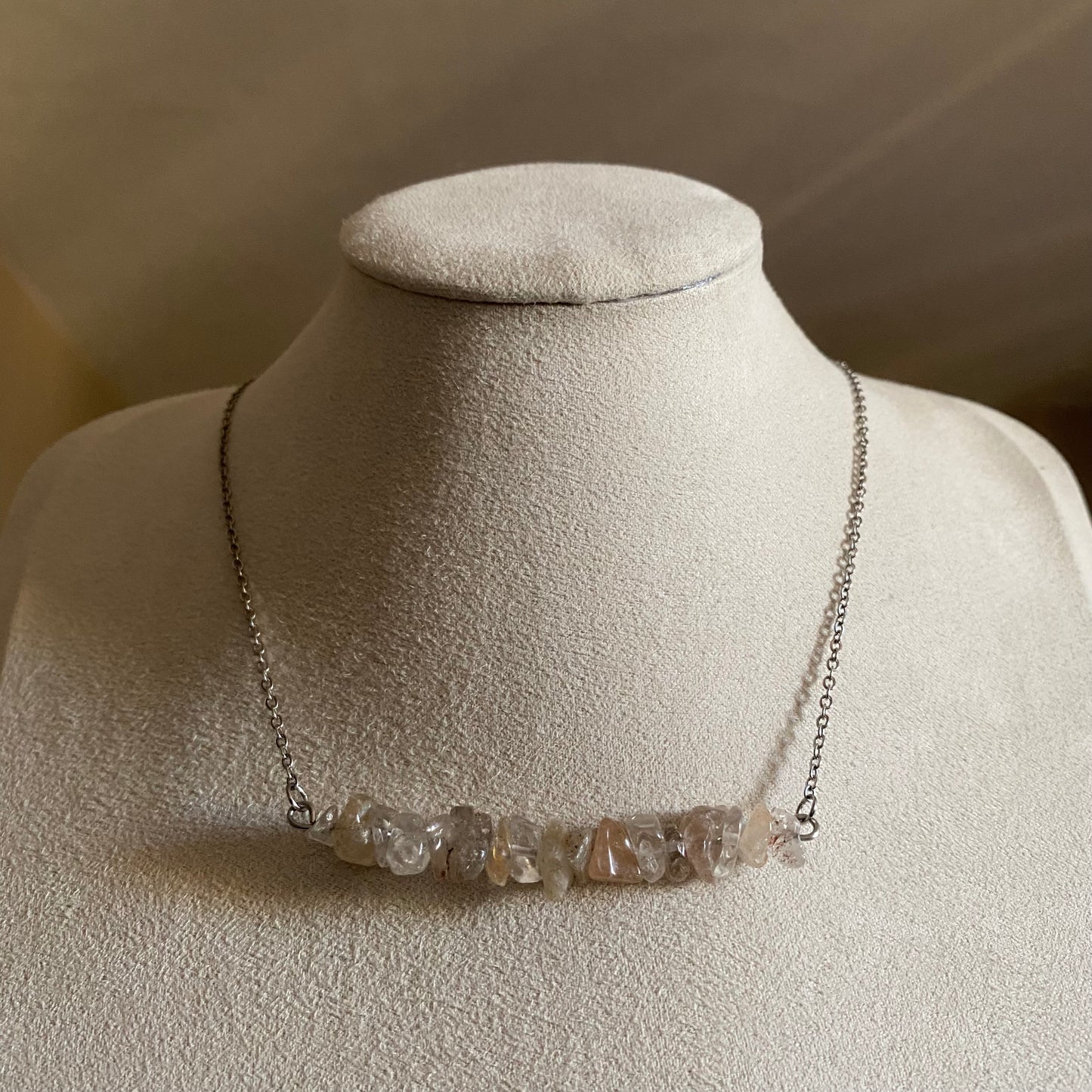 Garden Quartz Lodolite Bar Necklace